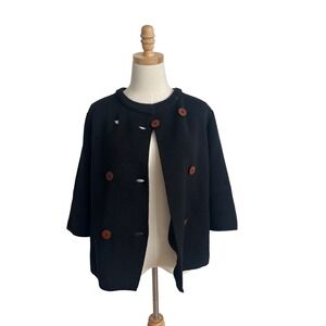 Vintage Barneys New York Taste Luxury Humor Merino Wool  Breasted Cardigan
